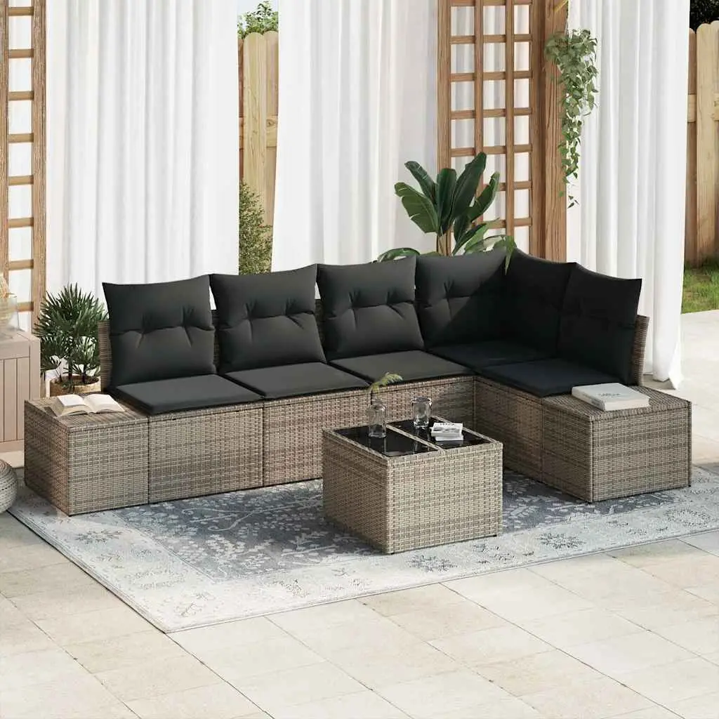 Ensemble de canapé de jardin avec stockage Gris clair polyrotin vidaXL 3355738
