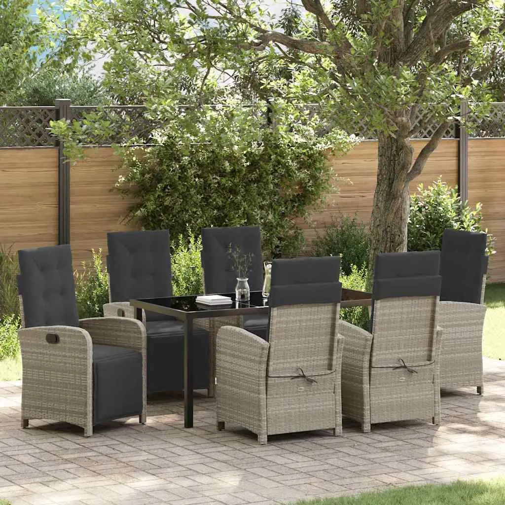 Ensemble de salle à manger pour jardin 7 pcs Gris clair vidaXL 3380348