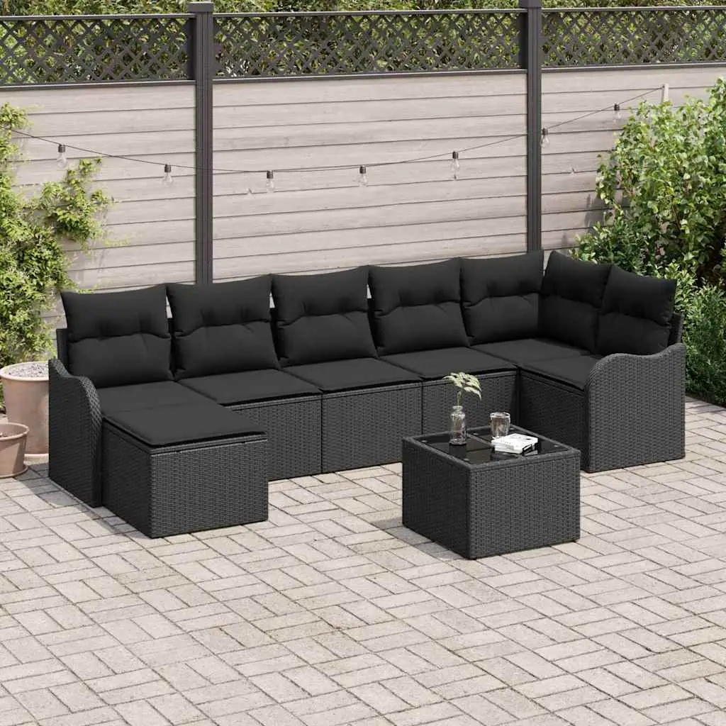 Ensemble de canapé de jardin Noir polyrotin vidaXL 3345803