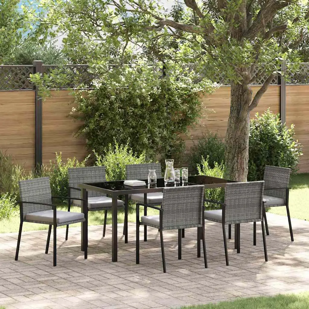 Ensemble de salle à manger pour jardin 7 pcs Gris vidaXL 3379244