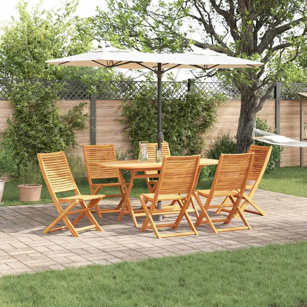 Ensemble de salle à manger pour jardin 7 pcs Marron vidaXL 3375758