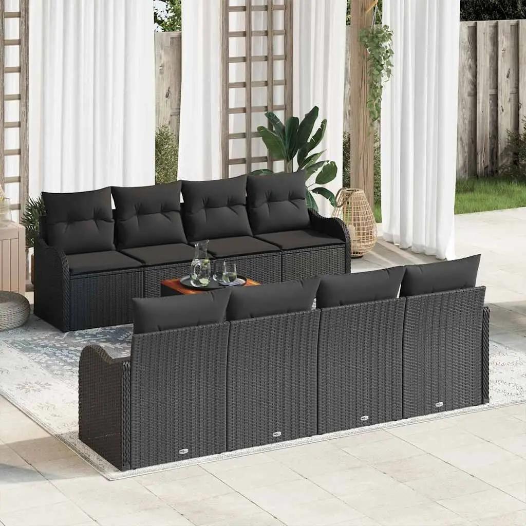 Ensemble canapé de jardin 9 pièces modulable avec coffres de rangement Noir – ComfortXL Outdoor Living