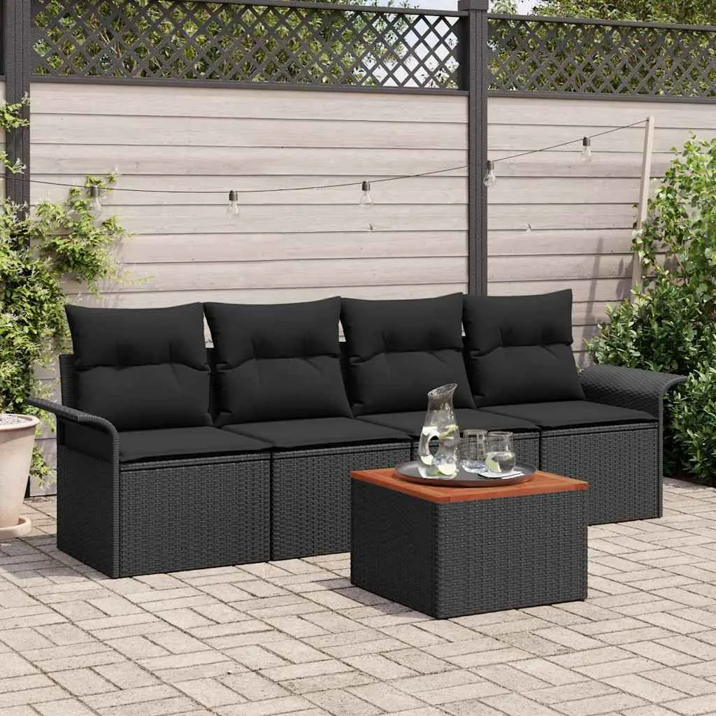 Ensemble canapé de jardin modulable avec espace de rangement Noir – ComfortXL Outdoor Living