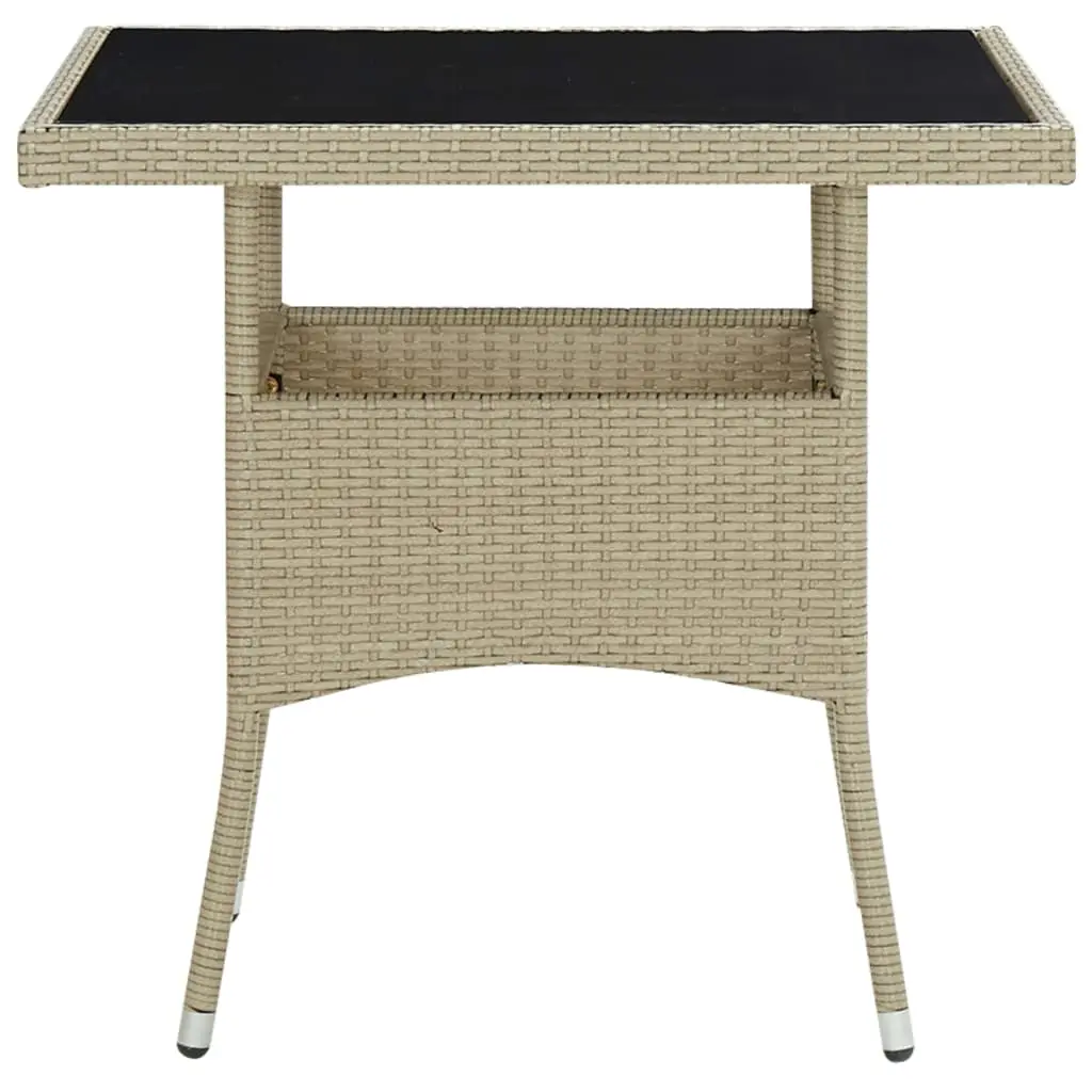 Ensemble de 5 pcs table de jardin avec chaises – mobilier de jardin Résine tressée et verre Beige