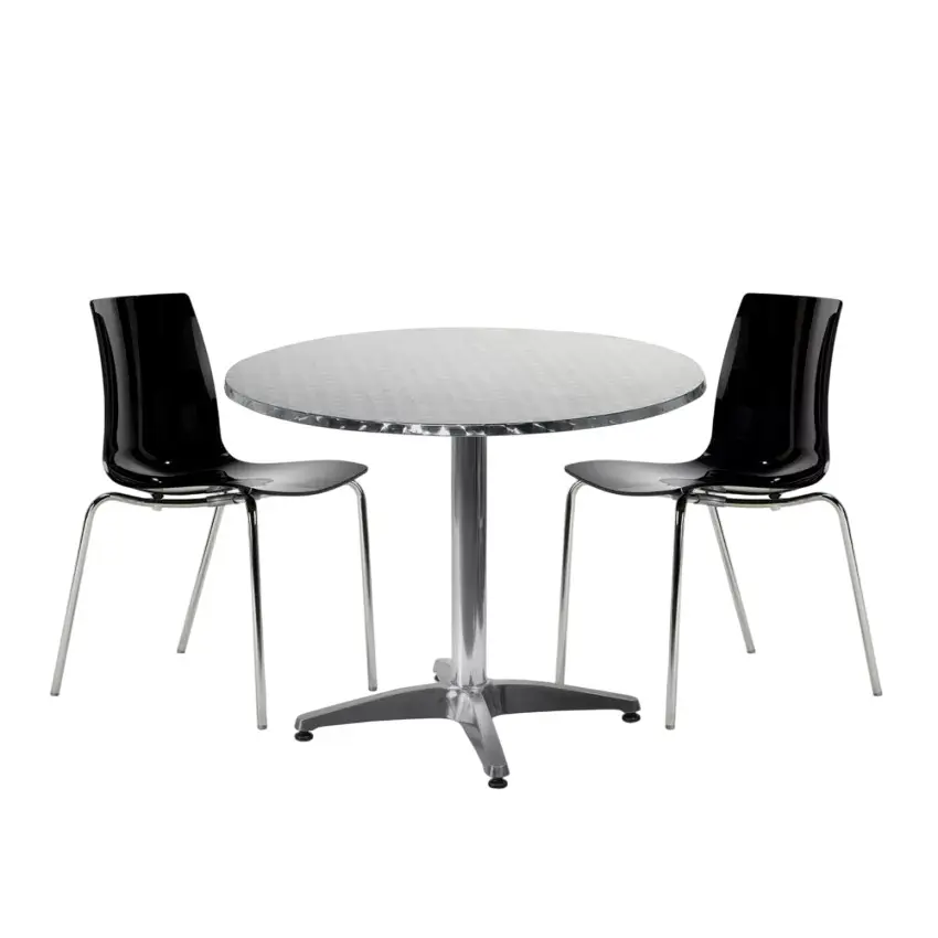 Ensemble d’extérieur 4 chaises design table ronde bar Gin Tonic|Noir