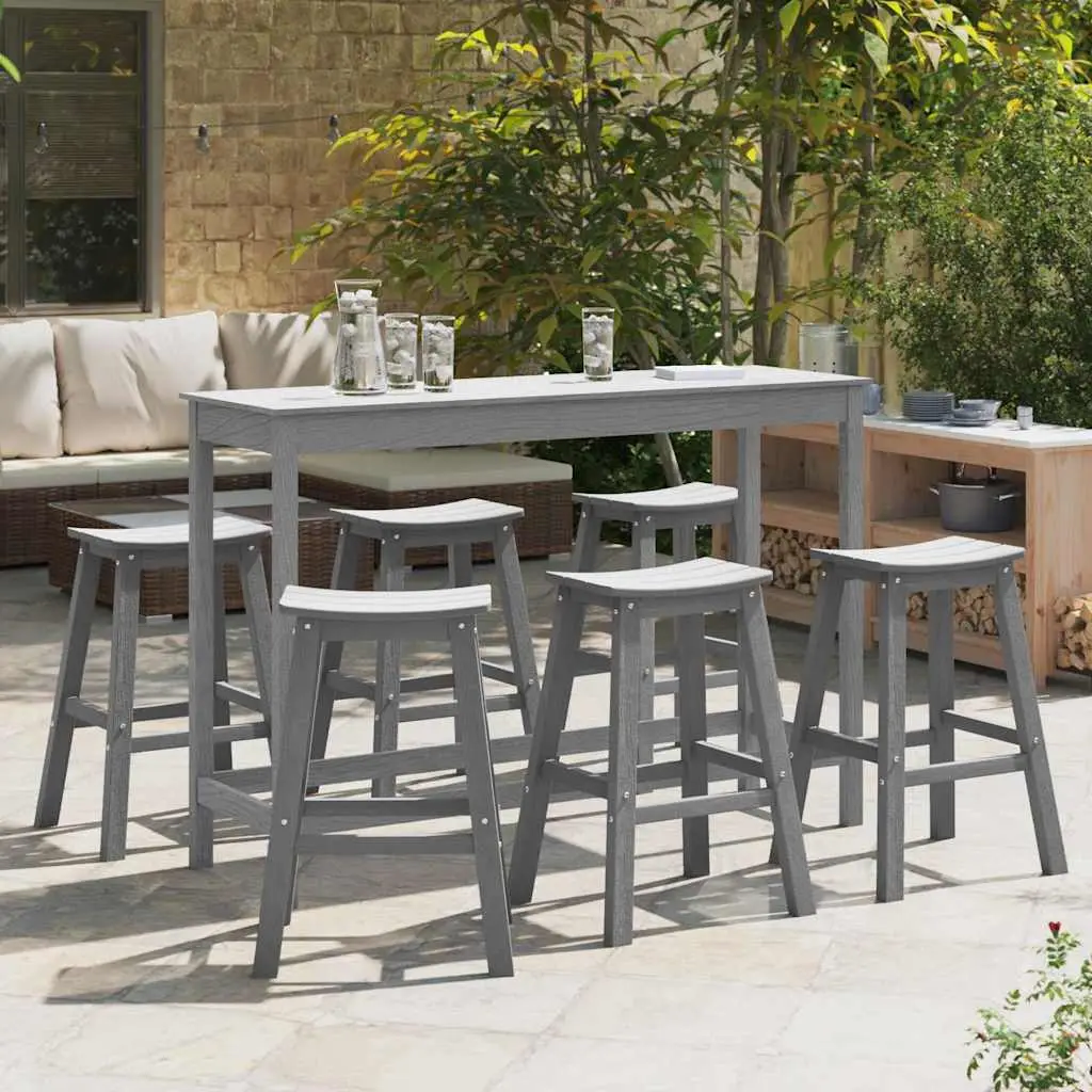 Ensemble de bar de jardin 6 pcs Gris clair HDPE vidaXL 3335809