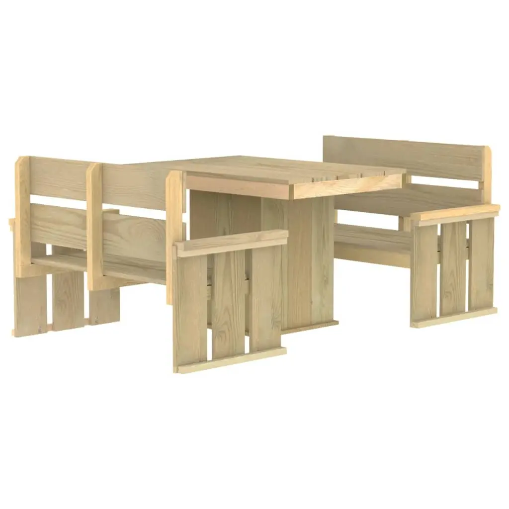 Ensemble de 3 pcs table de jardin avec chaises – mobilier de jardin Bois de pin imprégné-JU2569