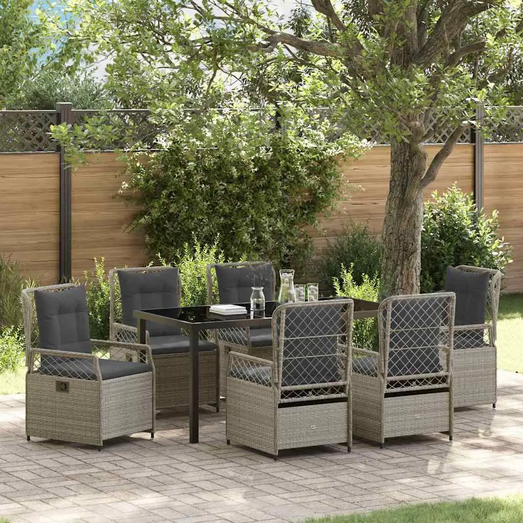 Ensemble de salle à manger pour jardin 7 pcs Gris clair vidaXL 3381020