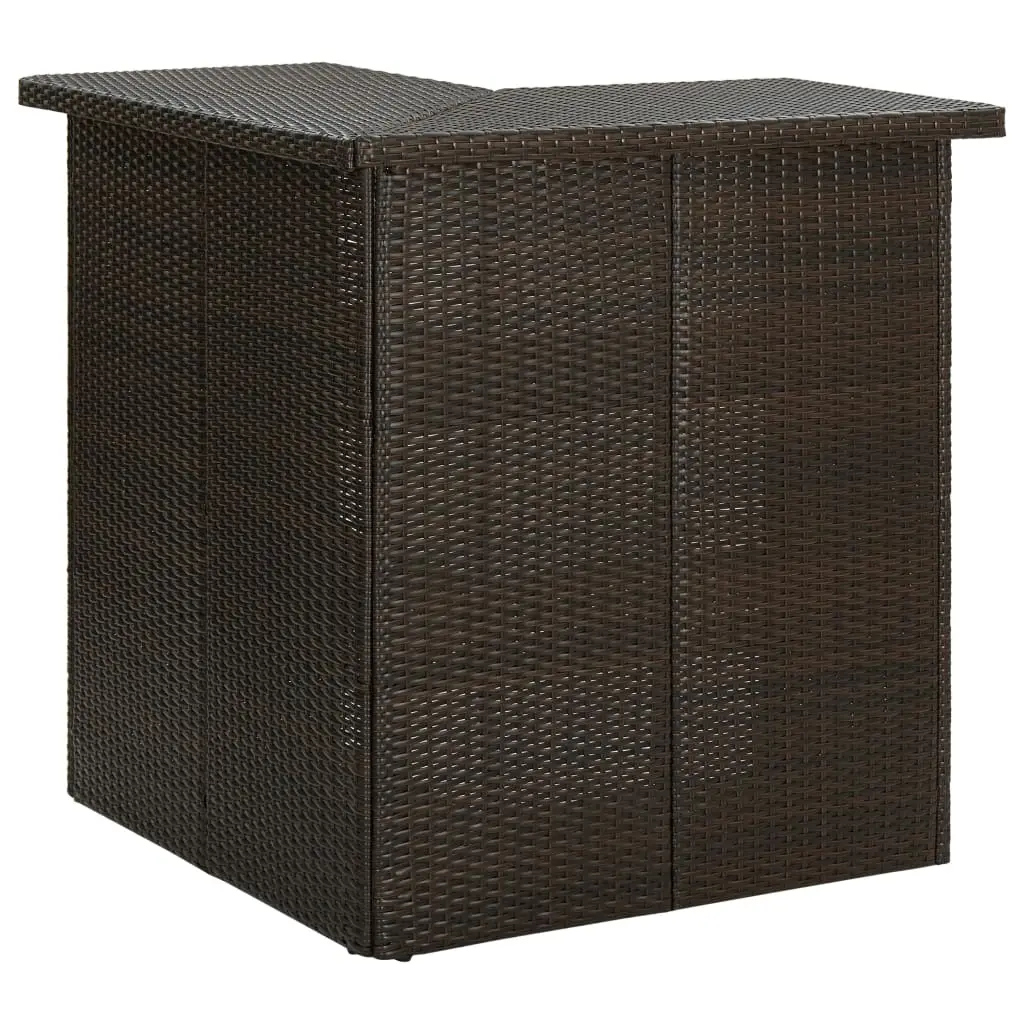 Ensemble de 4 pcs bar de jardin – Mobilier d’extérieur – Mobilier de jardin coussins Résine tressée Marron