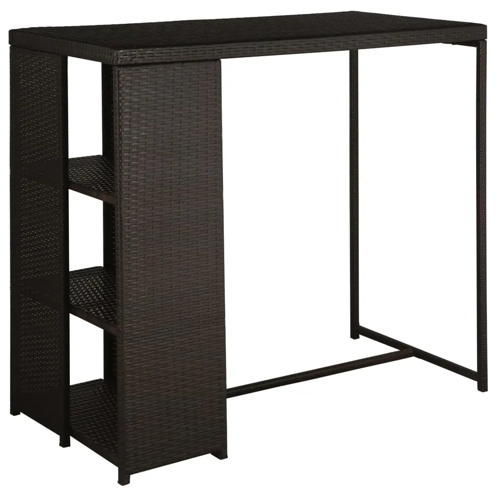 Ensemble de 5 pcs bar de jardin – Mobilier d’extérieur – Mobilier de jardin coussins Résine tressée Marron-JU2029