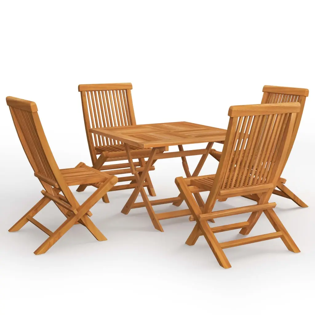 Ensemble de 5 pcs table de jardin avec chaises – mobilier de jardin Bois de teck massif-JU2818