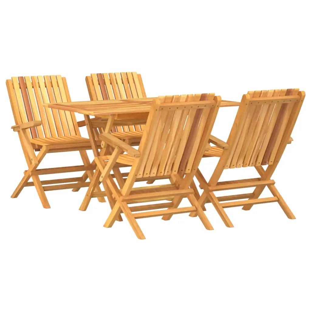 Ensemble de 5 pcs table de jardin avec chaises – mobilier de jardin Bois de teck massif-JU2581