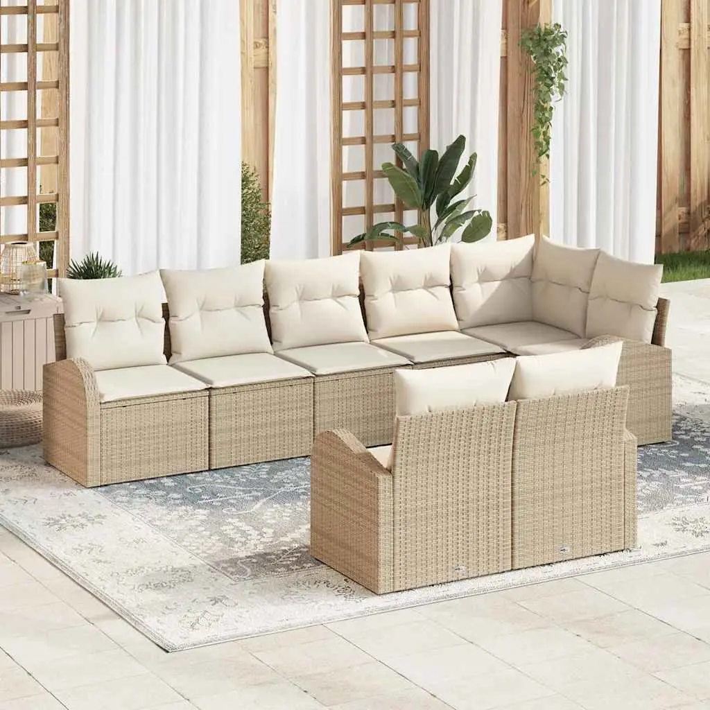 Ensemble de canapé de jardin Beige et crème 55 x 55 x 37 cm vidaXL 3346091