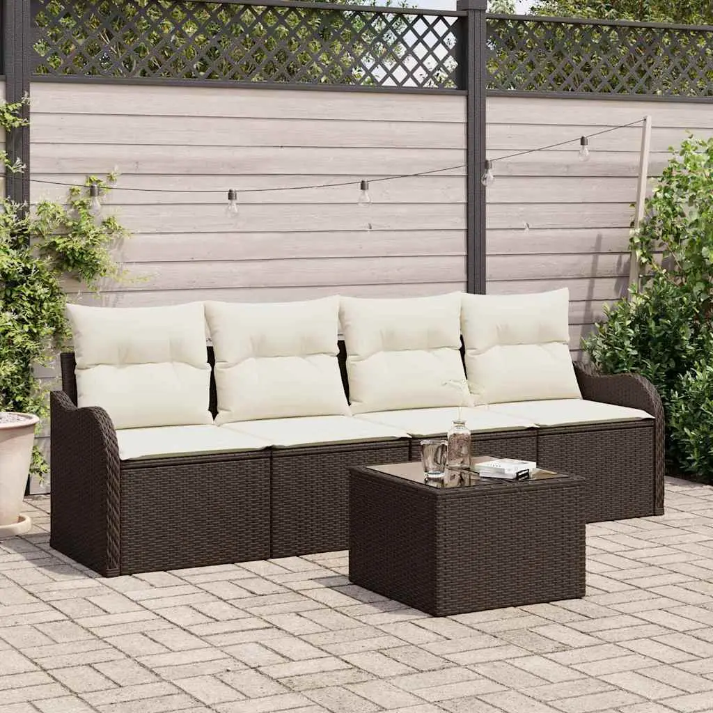 Ensemble de canapé de jardin Marron polyrotin vidaXL 3345568