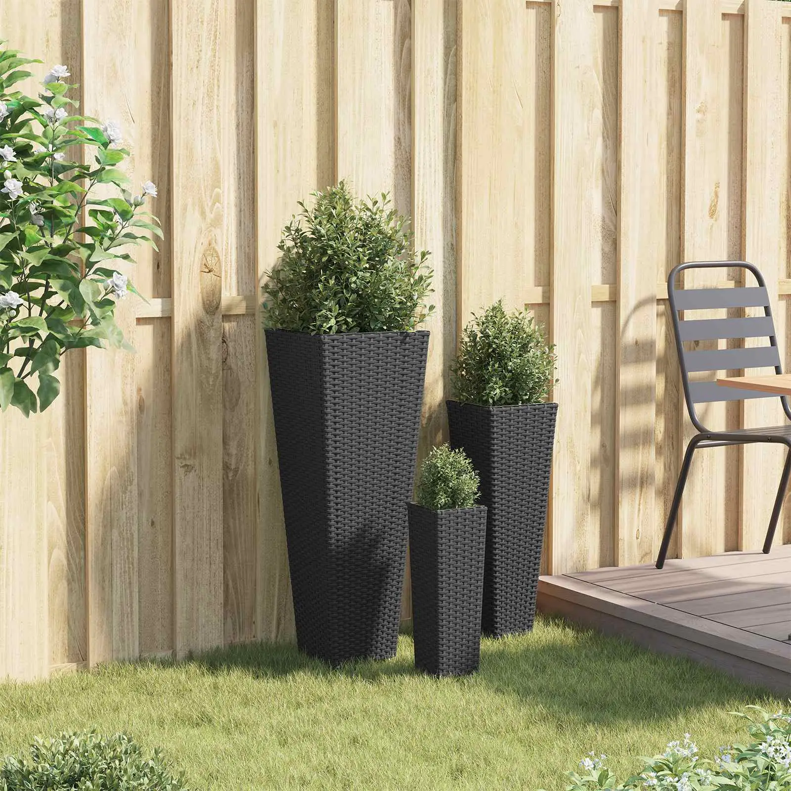 Ensemble d’extérieur 3 pcs Noir Métал vidaXL 42026959