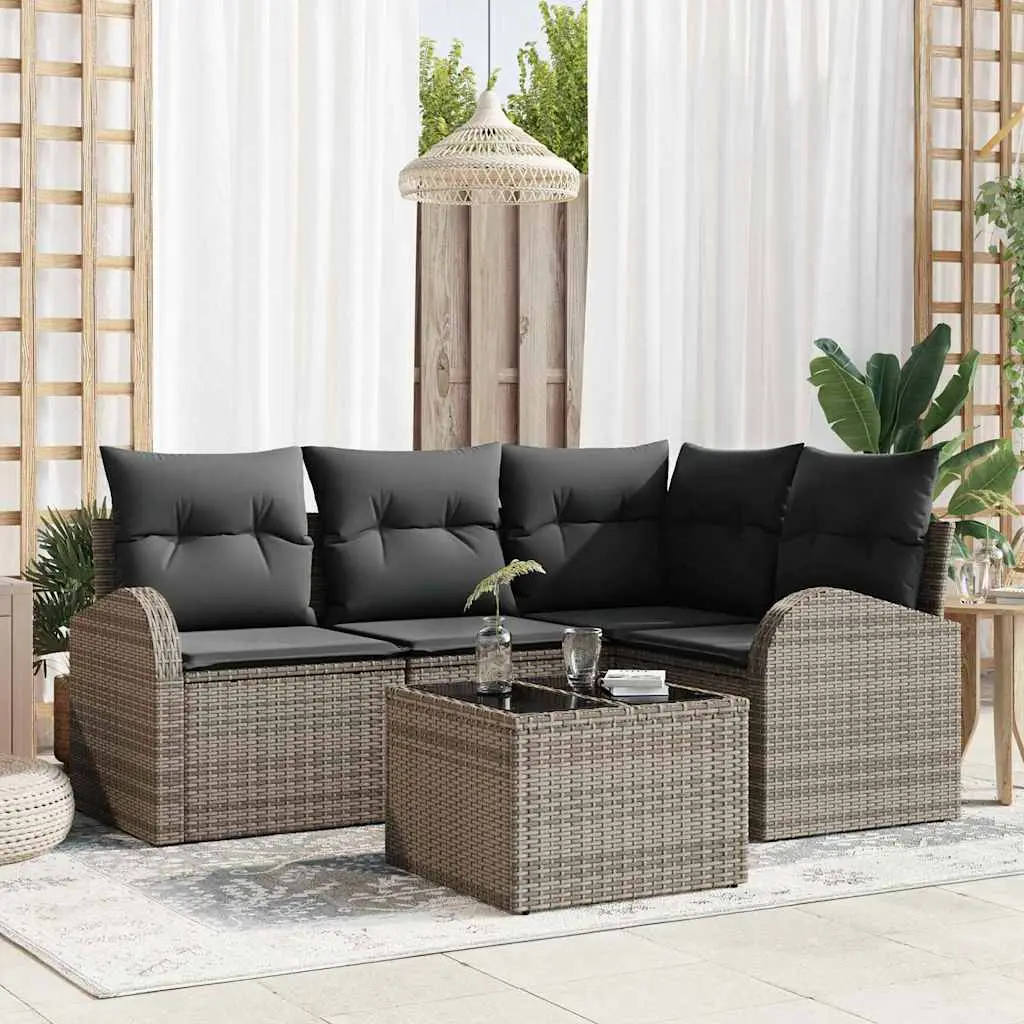 Ensemble de canapé de jardin Gris polyrotin vidaXL 3346029