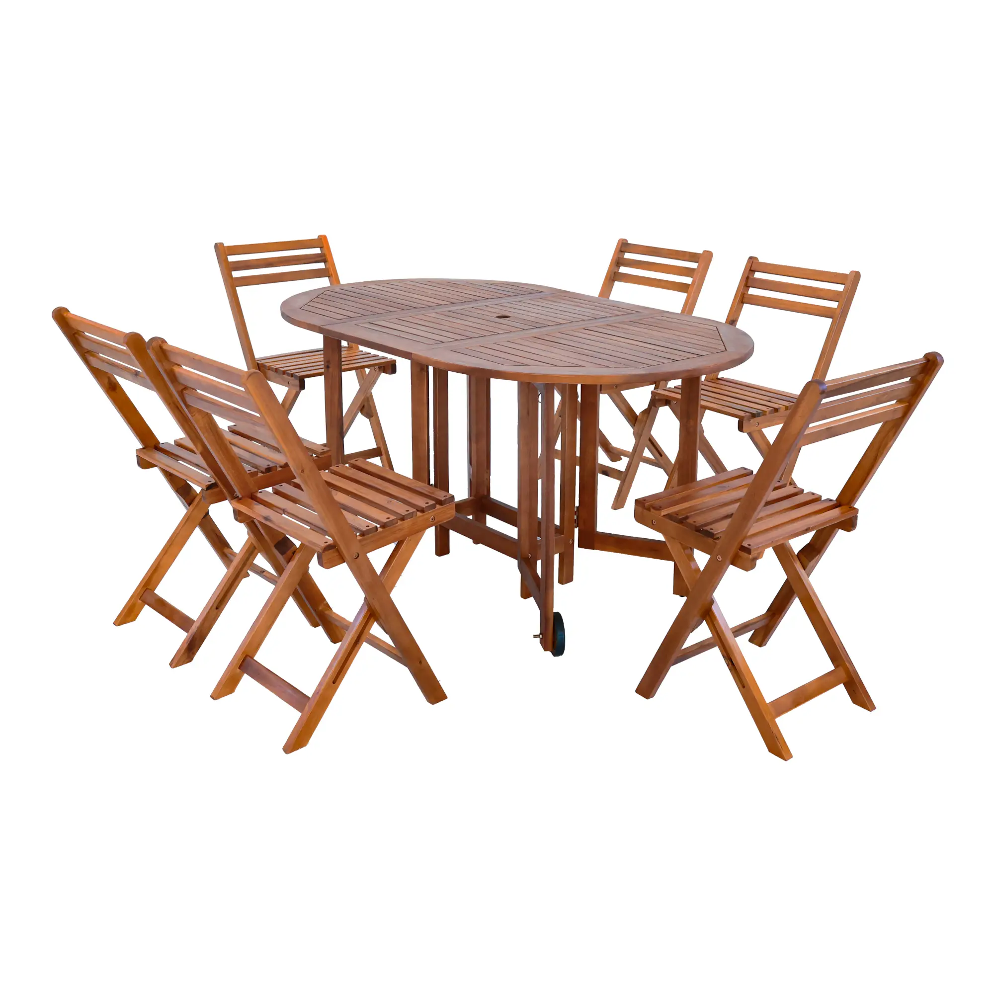 Ensemble de meubles de jardin 7 pièces Acerenza bois d’acacia naturel [en.casa]