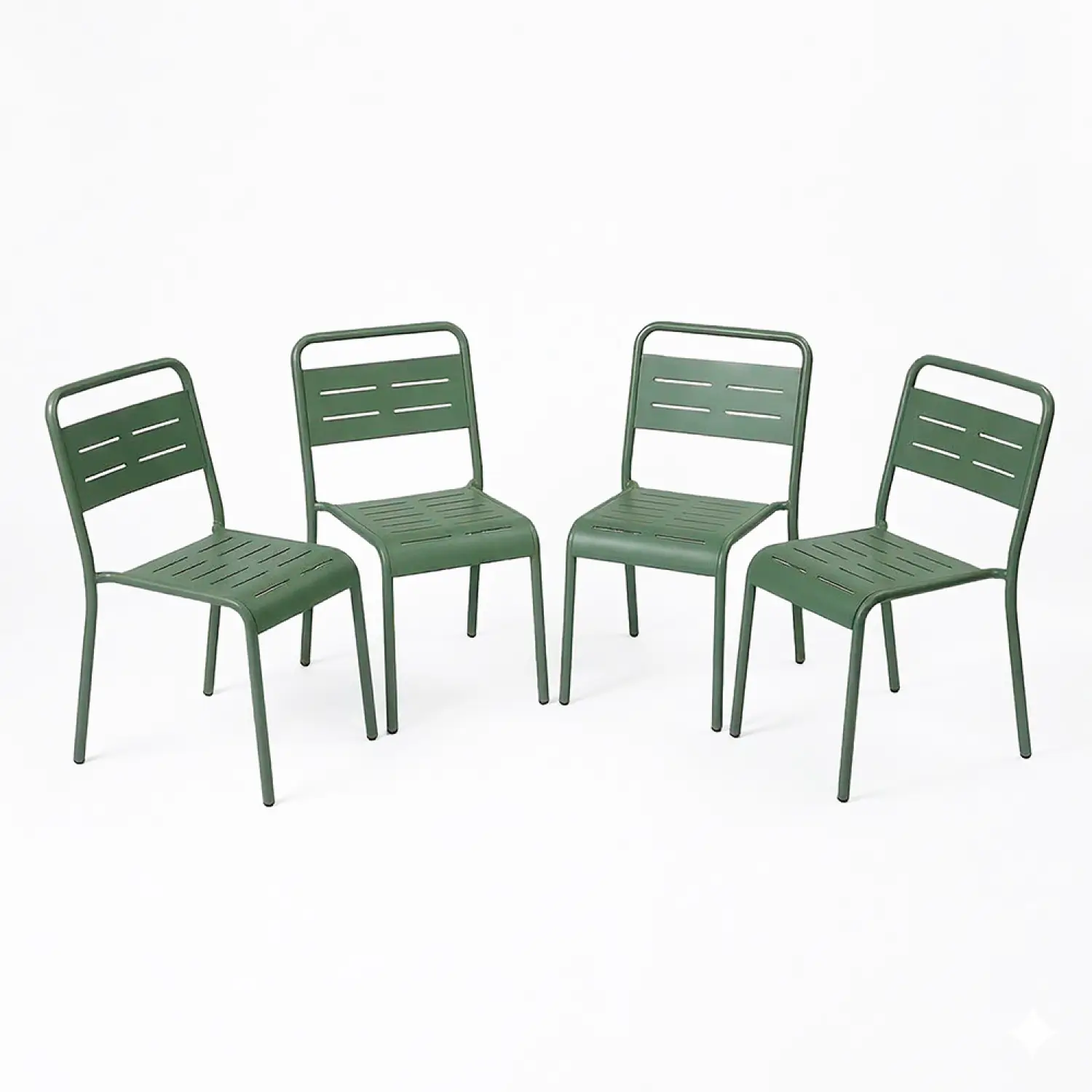 Ensemble de 4 chaises de jardin empilables vertes BERGAME