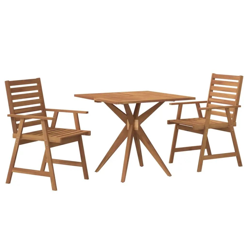 Ensemble de 3 pcs table de jardin avec chaises – mobilier de jardin Bois d’acacia solide-JU2823