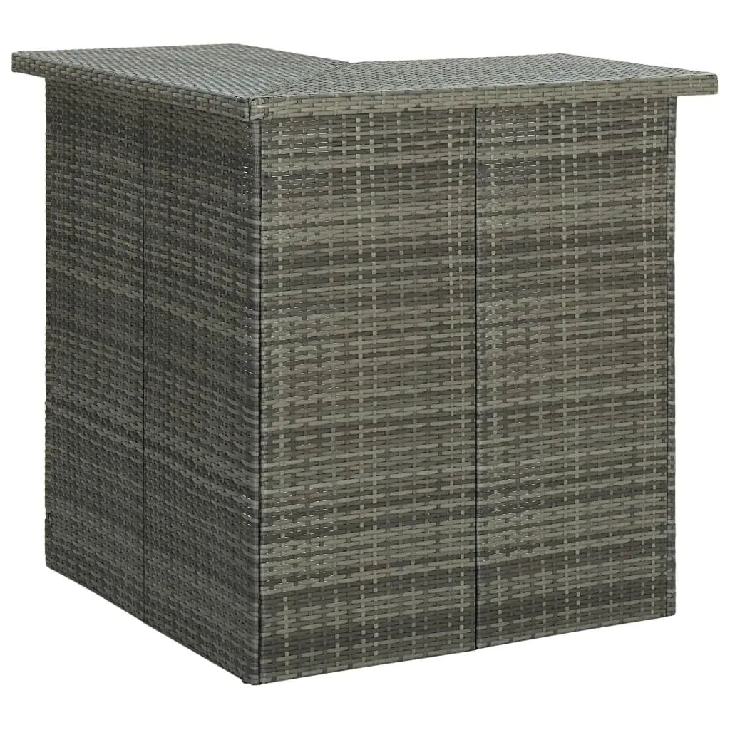 Ensemble de 4 pcs bar de jardin – Mobilier d’extérieur – Mobilier de jardin et coussins Résine tressée Gris