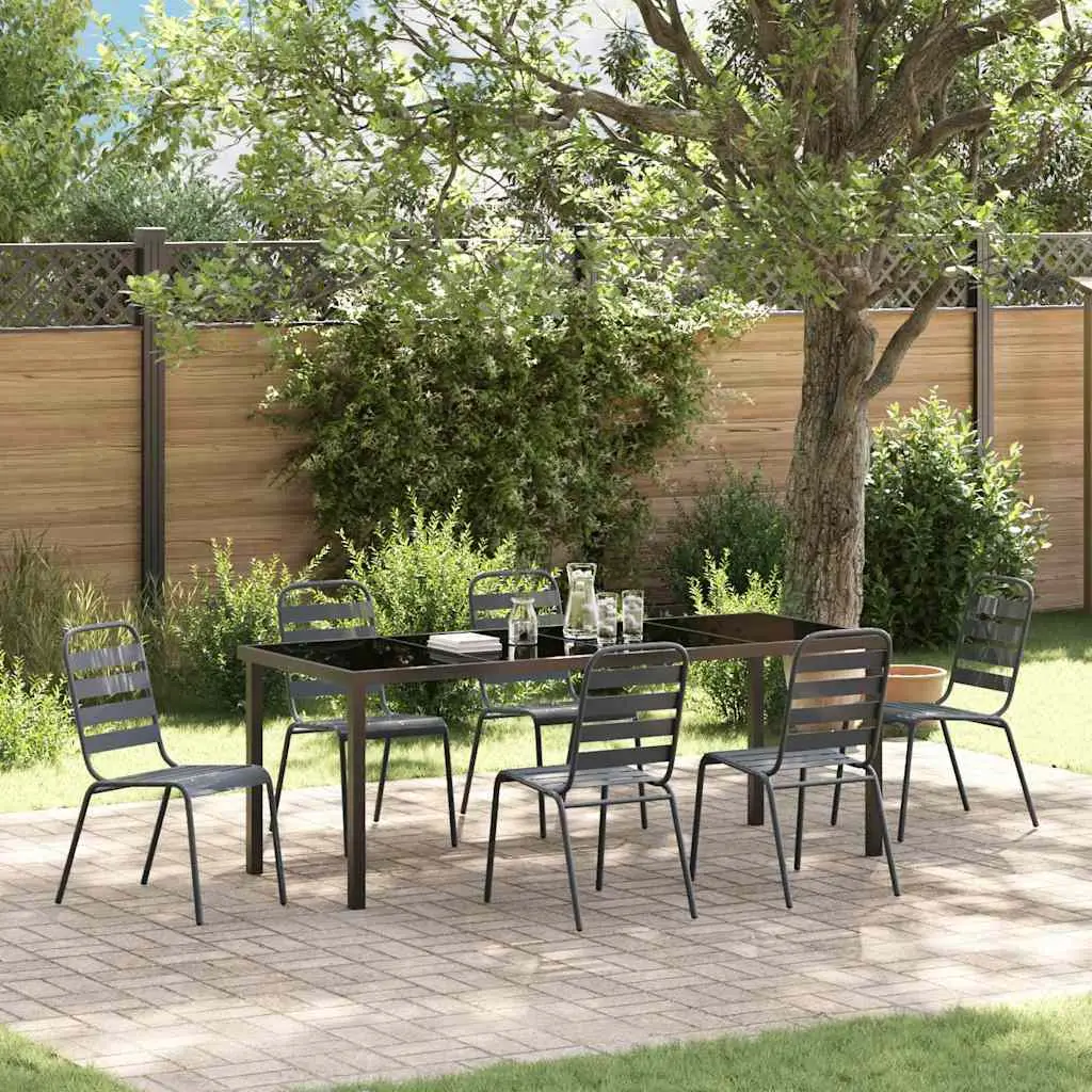 Ensemble de salle à manger pour jardin 7 pcs Anthracite vidaXL 3379301