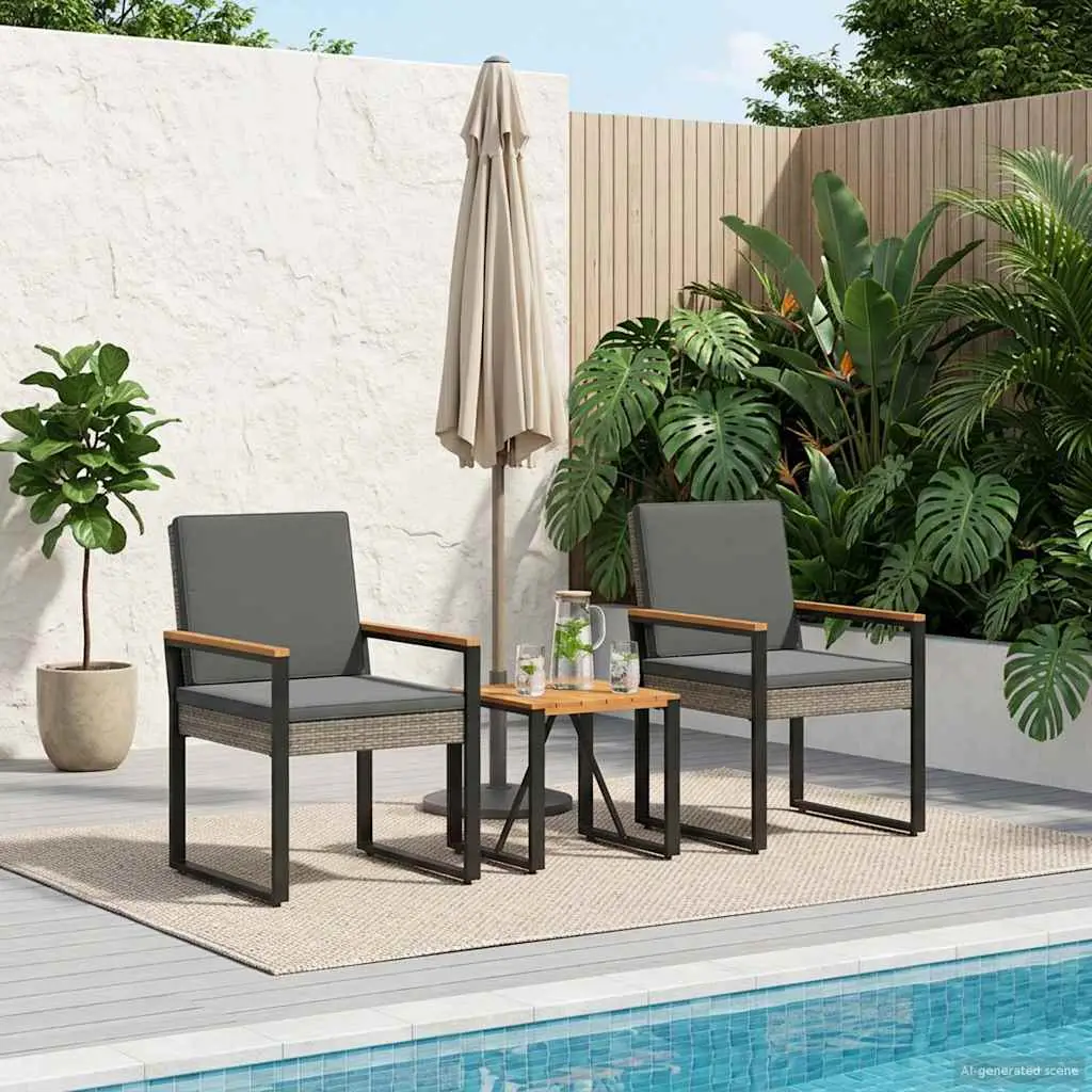 Ensemble de meubles d’extérieur 3 pcs Gris et Gris foncé vidaXL 42025332
