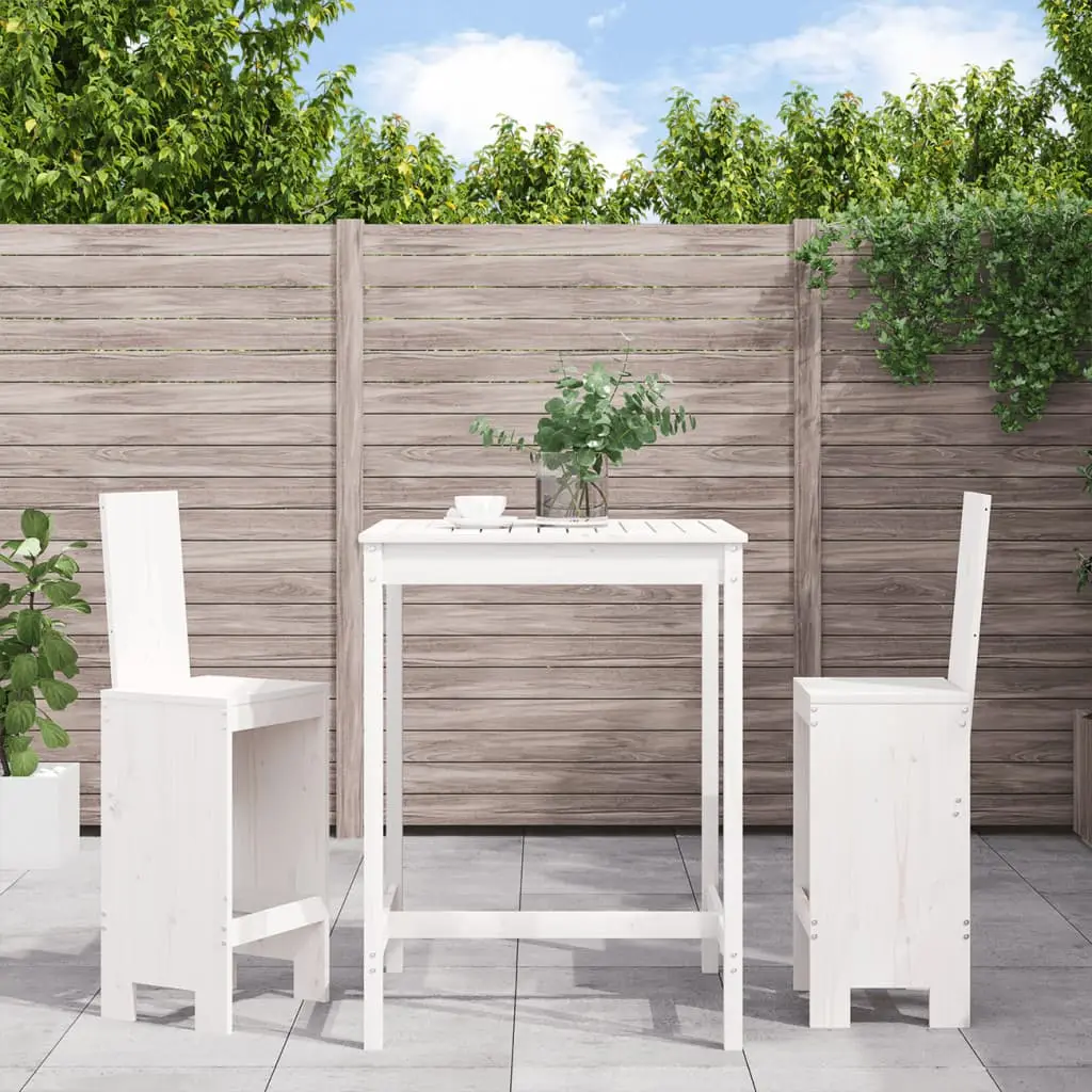Ensemble de bar de jardin 3 pcs blanc bois de pin massif vidaXL 3157764