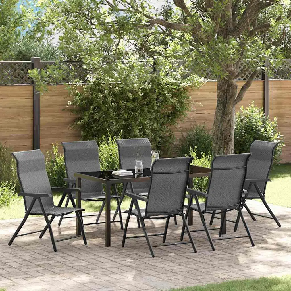 Ensemble de salle à manger pour jardin 7 pcs Gris vidaXL 3379279