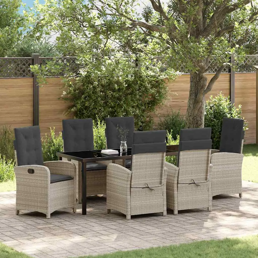 Ensemble de salle à manger pour jardin 7 pcs Gris clair vidaXL 3380300