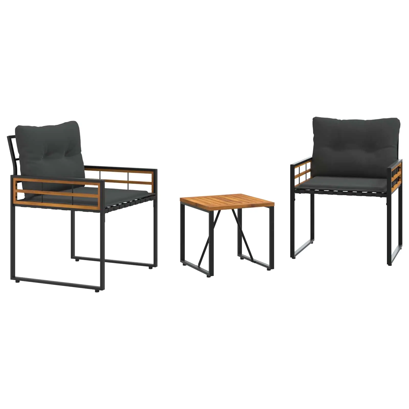 Ensemble de meubles d’extérieur avec coussin 3 pcs | Mobilier d’extérieur Gris foncé Maison Chic