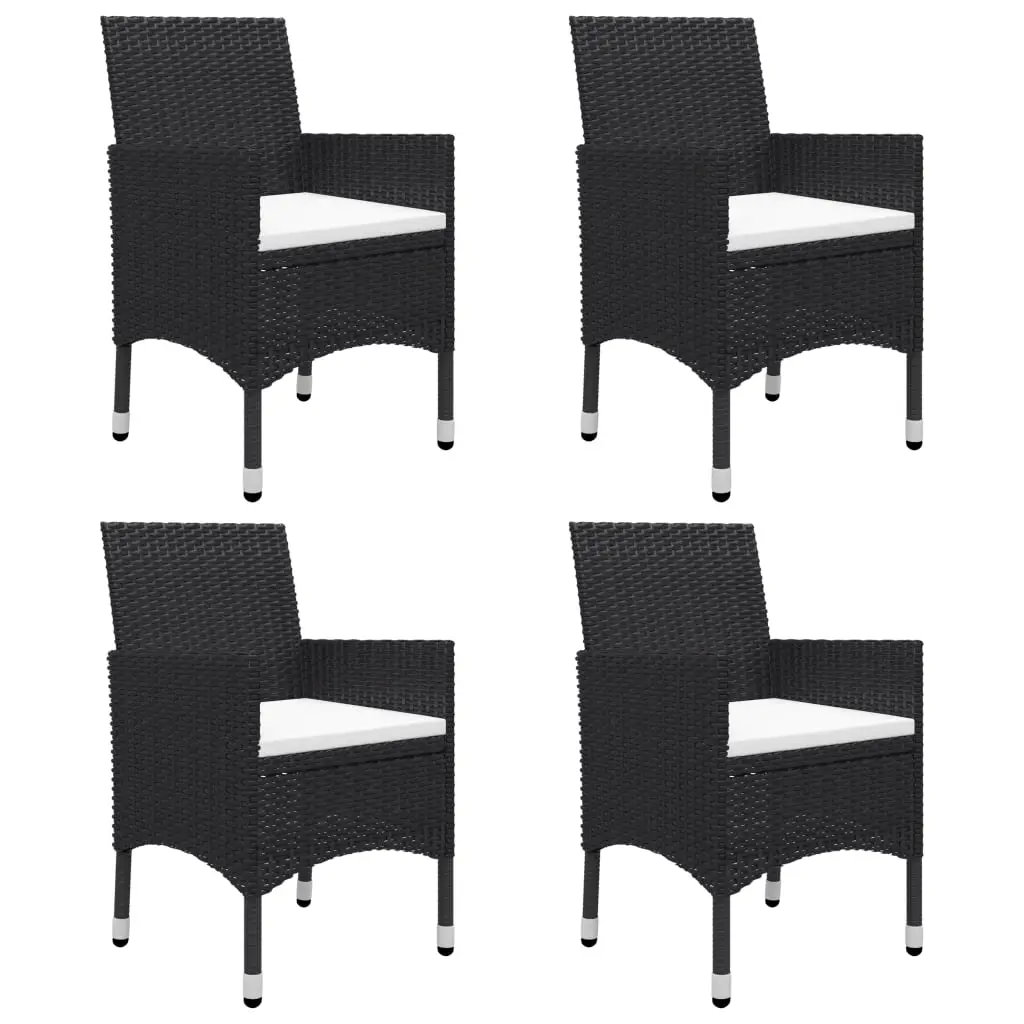 Ensemble de 5 pcs table de jardin avec chaises – mobilier de jardin Noir-JU3153