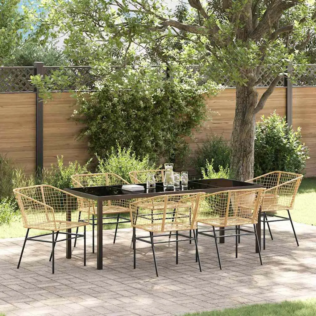 Ensemble de salle à manger pour jardin 7 pcs Marron polyrotin vidaXL 3380902