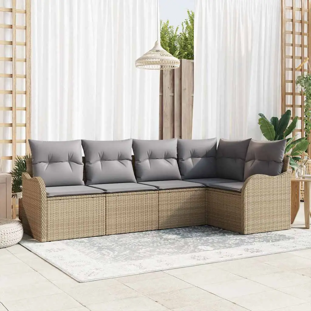 Ensemble de canapé de jardin Beige polyrotin vidaXL 3345700
