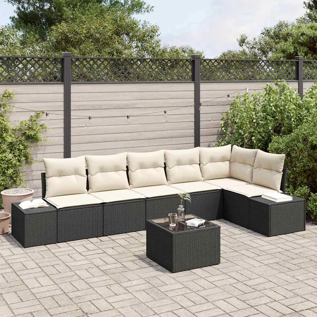 Ensemble de canapé de jardin Marron et Crème polyrotin vidaXL 3355756