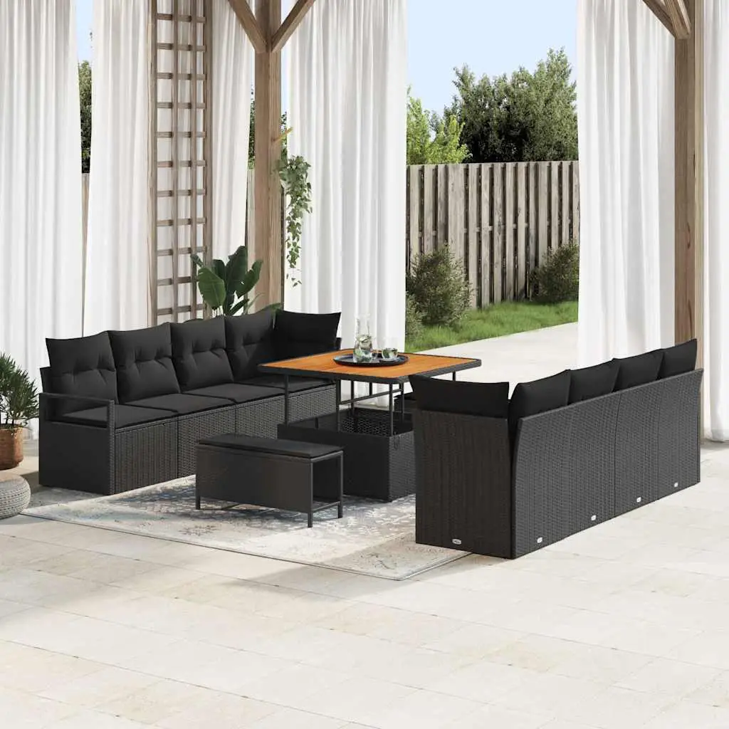 Ensemble de canapé de jardin Noir 100 x 100 x 71 cm vidaXL 3364454