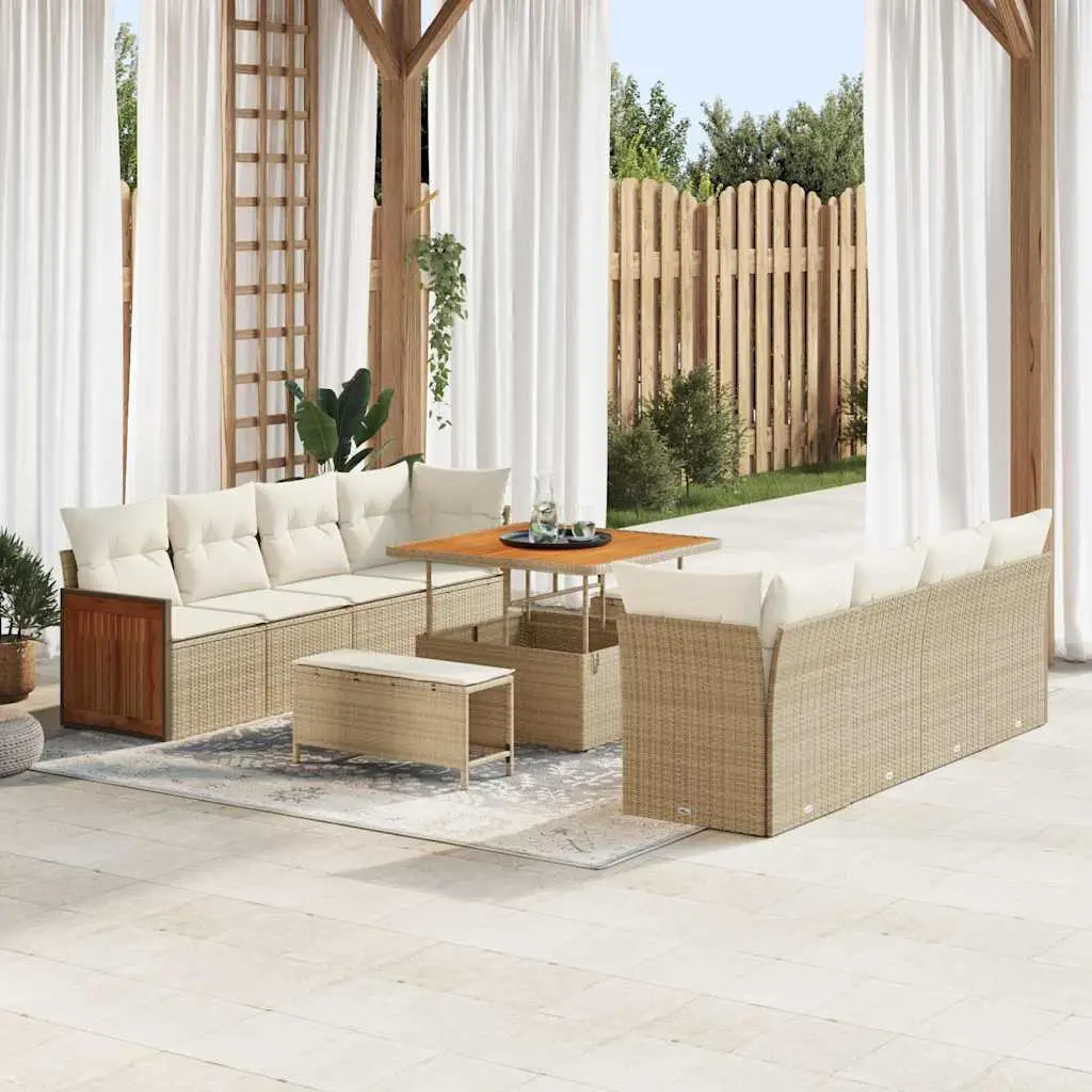 Ensemble de canapé de jardin Beige et crème 231 x 224 x 85 cm vidaXL 3365236