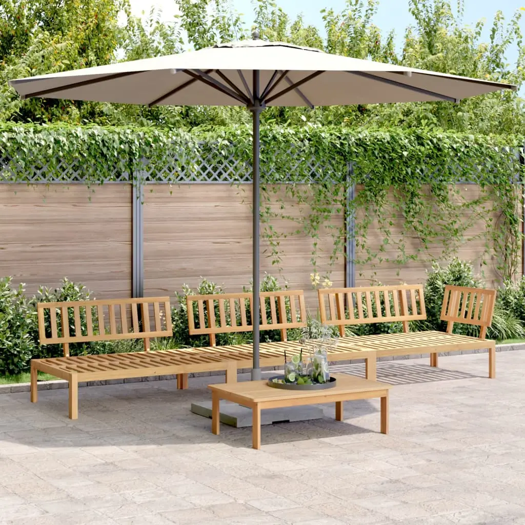 Ensemble Canapé Palette 4 Pièces Bois d’Acacia Modulable pour Extérieur Jardin Brun Finition Huilée – ComfortXL Outdoor Living