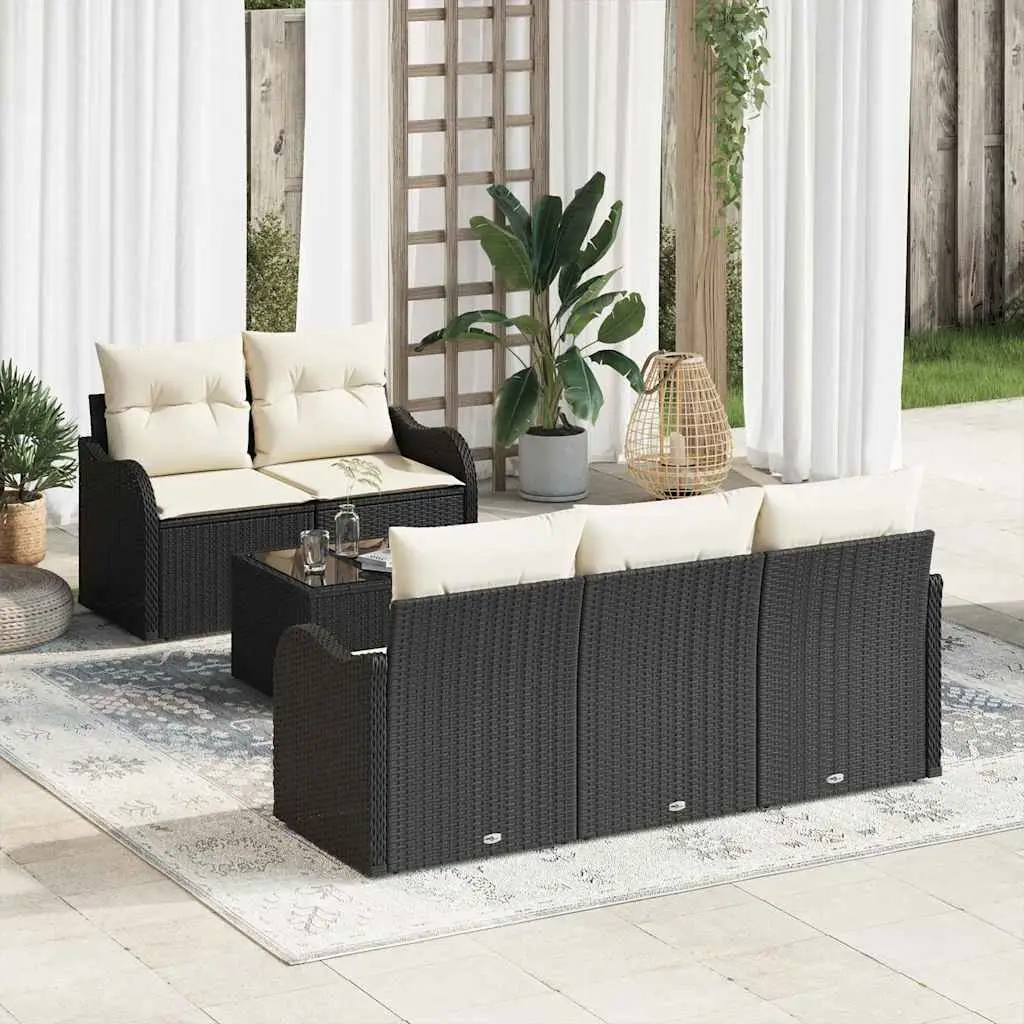 Ensemble de canapé de jardin Noir polyrotin vidaXL 3345577