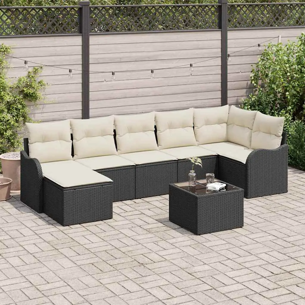 Ensemble de canapé de jardin Noir polyrotin vidaXL 3345797