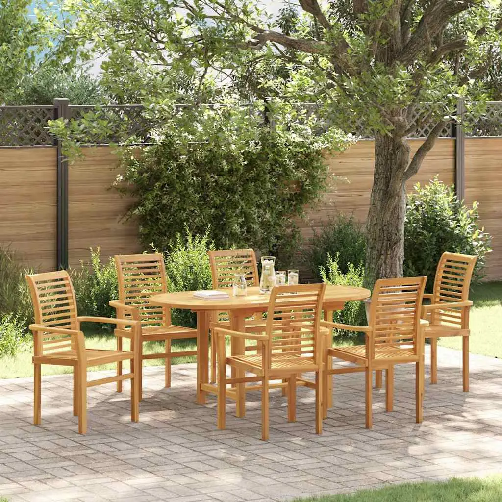 Ensemble de salle à manger pour jardin 7 pcs Marron vidaXL 3383948