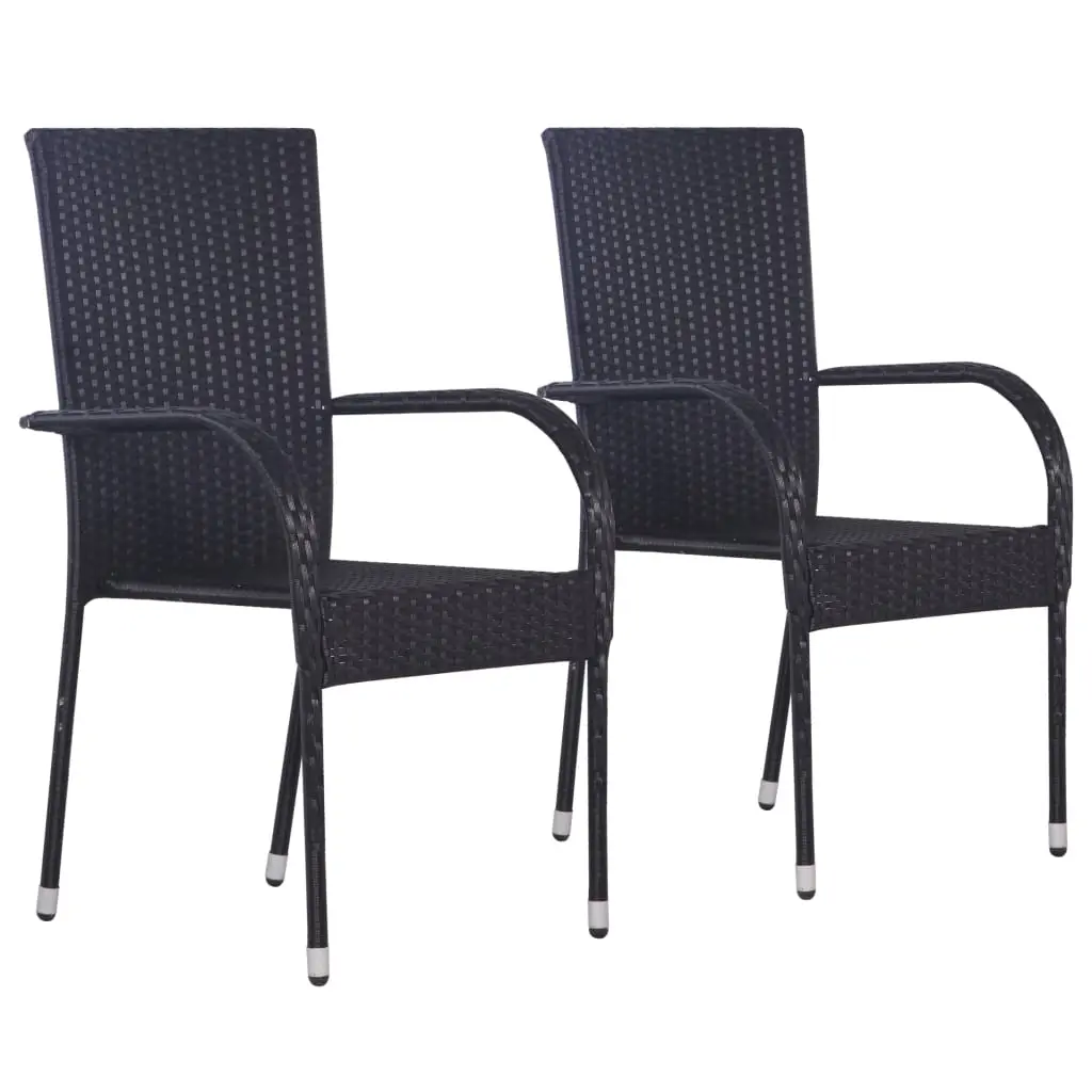 Ensemble de 3 pcs table de jardin avec chaises – mobilier de jardin Noir-JU3100