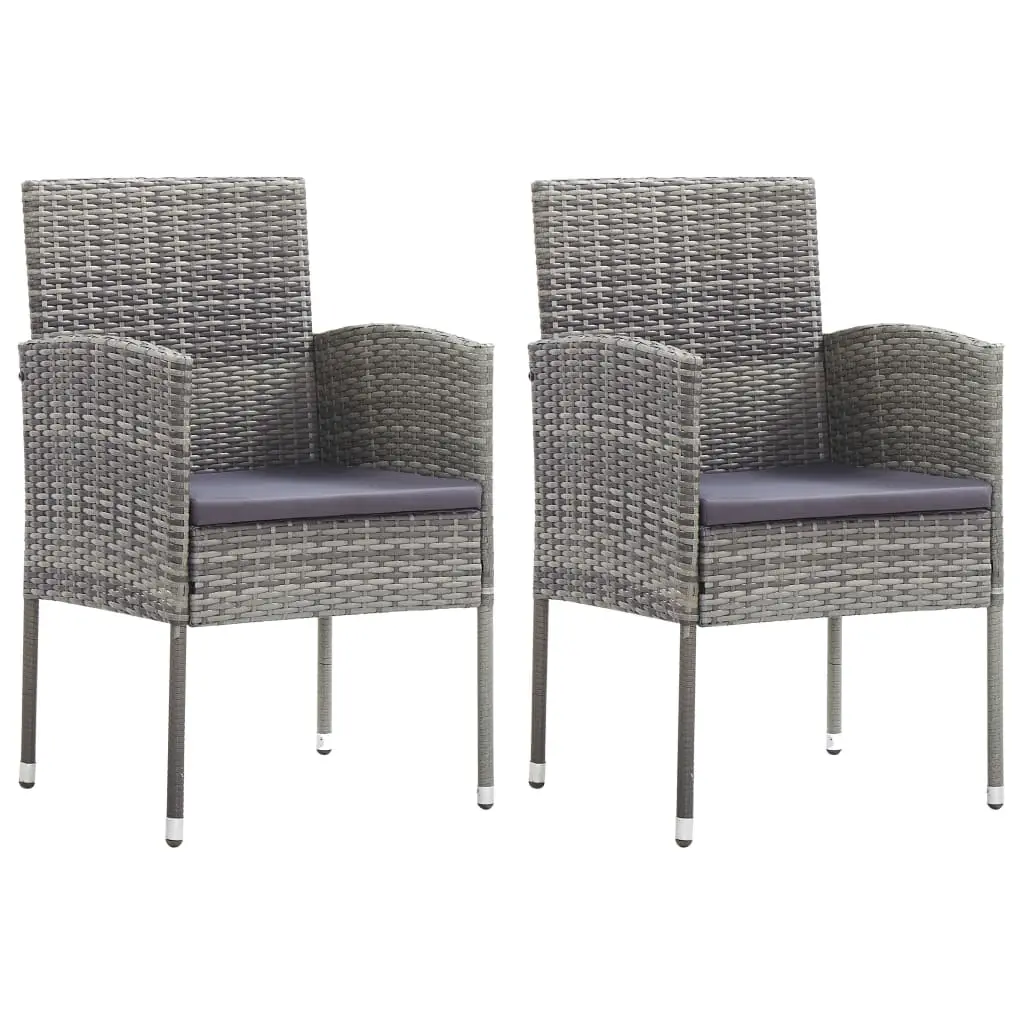 Ensemble de 3 pcs table de jardin avec chaises – mobilier de jardin Gris-JU3160
