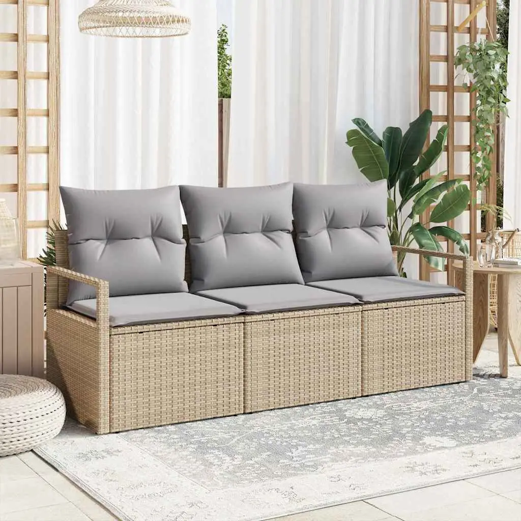 Ensemble de Canapés 3 pcs Beige polyrotin vidaXL 3346240