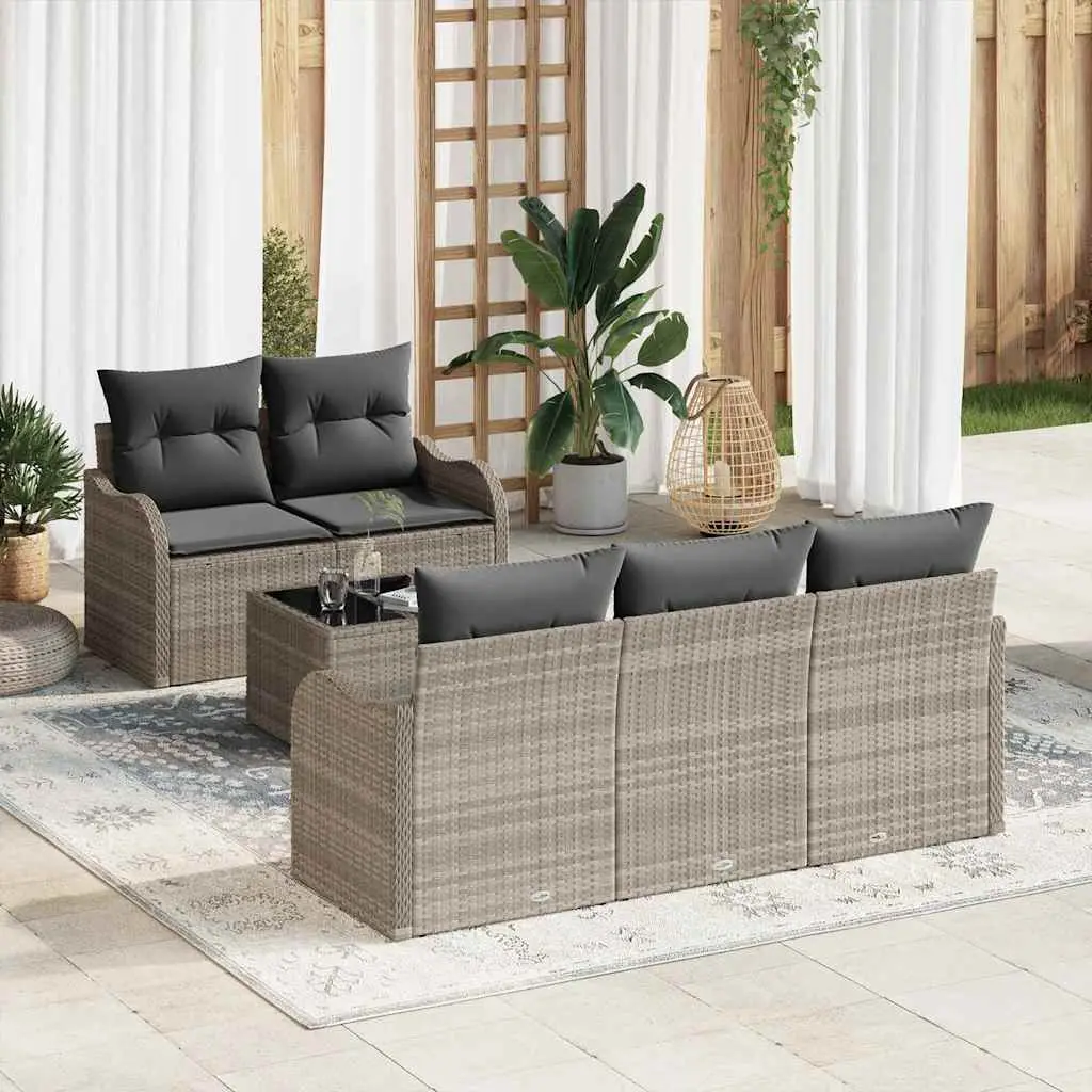 Ensemble de canapé de jardin Gris clair polyrotin vidaXL 3345582