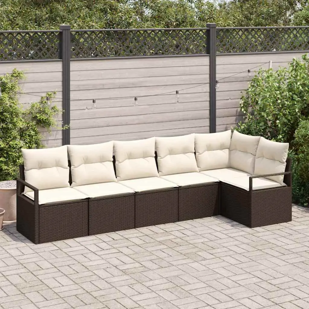 Ensemble Canapé XXL Extérieur 6 Pièces Polyrotin Marron avec Coffres de Rangement Coussins – ComfortXL Outdoor Living