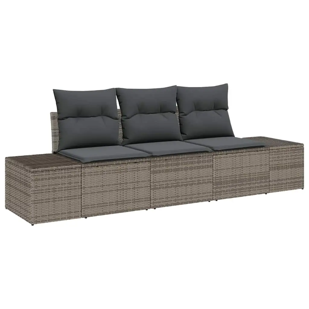 Ensemble de canapé de jardin avec stockage 3 pcs | Canapé D’extérieur | Sofa De Jardin Gris polyrotin Maison Chic