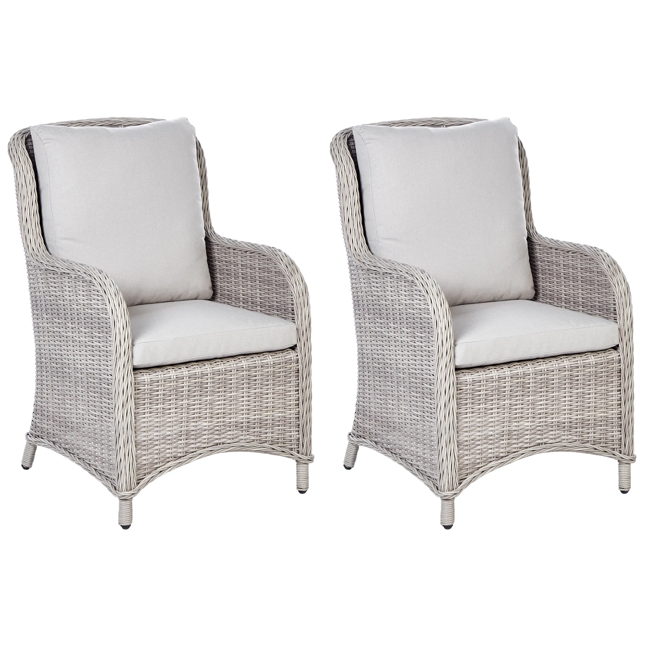 Ensemble de 2 fauteuils de jardin – Chaises de jardin CASCAIS Beige