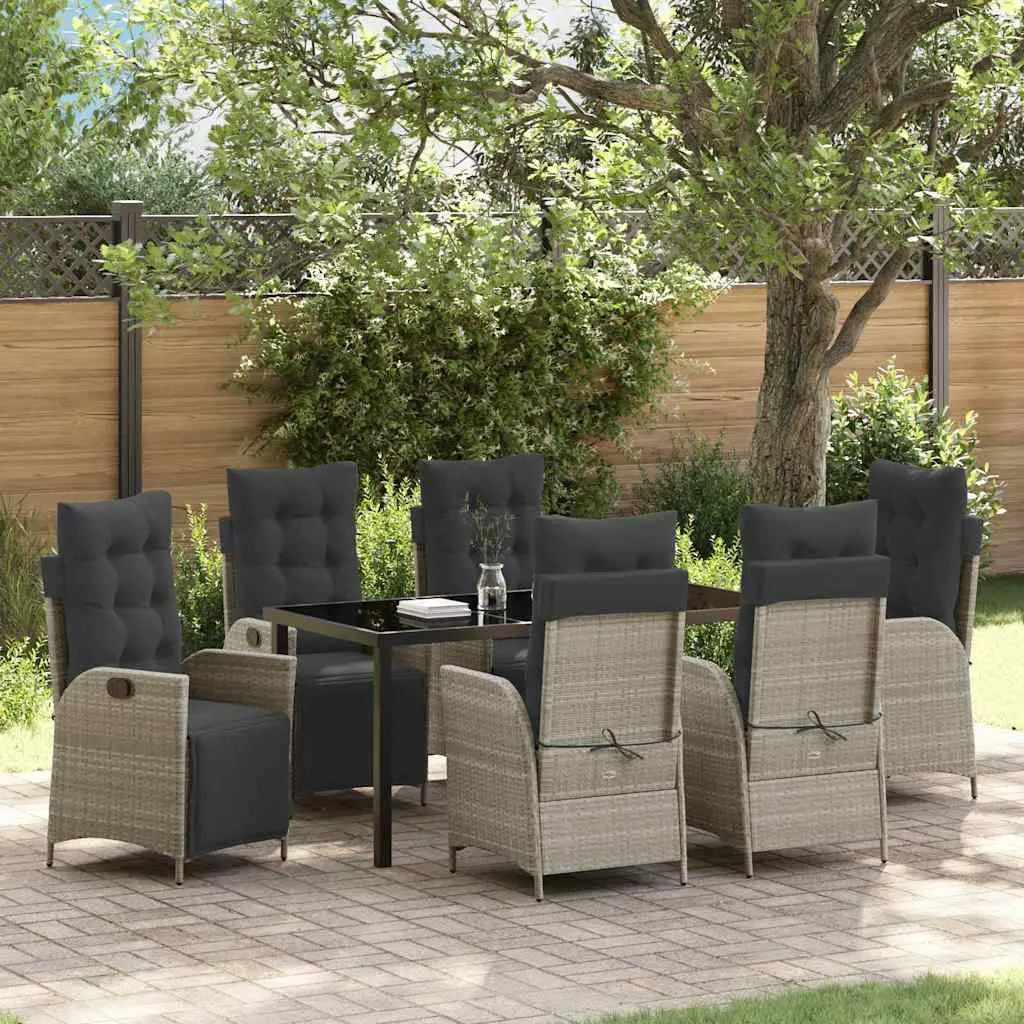 Ensemble de salle à manger pour jardin 7 pcs Gris clair vidaXL 3380572