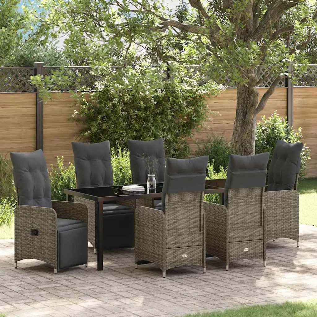 Ensemble de salle à manger pour jardin 7 pcs Beige polyrotin vidaXL 3379686 Beige