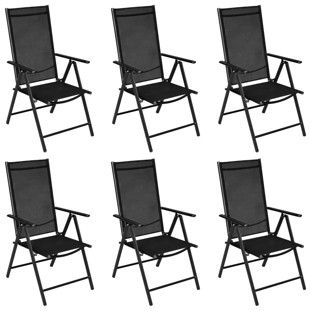 Ensemble de 7 pcs table de jardin avec chaises – mobilier de jardin aluminium noir